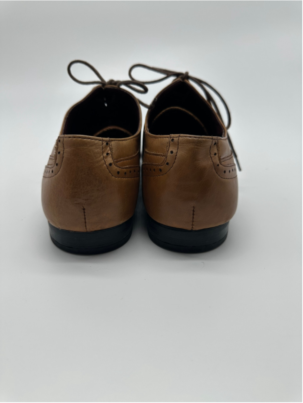 Jones Bootmaker Mens Tan Leather Cap Toe Oxford Brogue Dress Shoes Size EU 44 - Picture 5 of 8